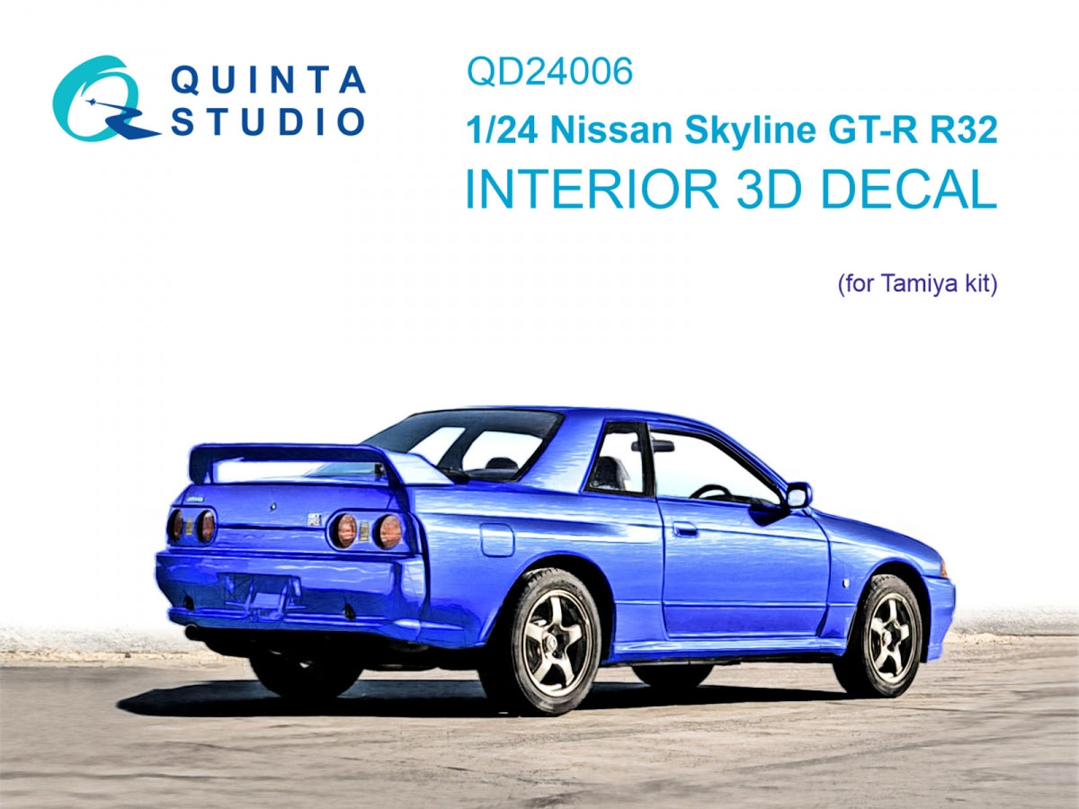Quinta Studio QD24006 Nissan Skyline GT-R R32 3D-Printed & coloured Interior on decal paper (Tamiya) 1/24