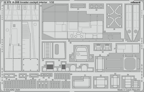 Eduard 32970 A-26B Invader cockpit interior 1/32 for HOBBY BOSS – zdjęcie 2