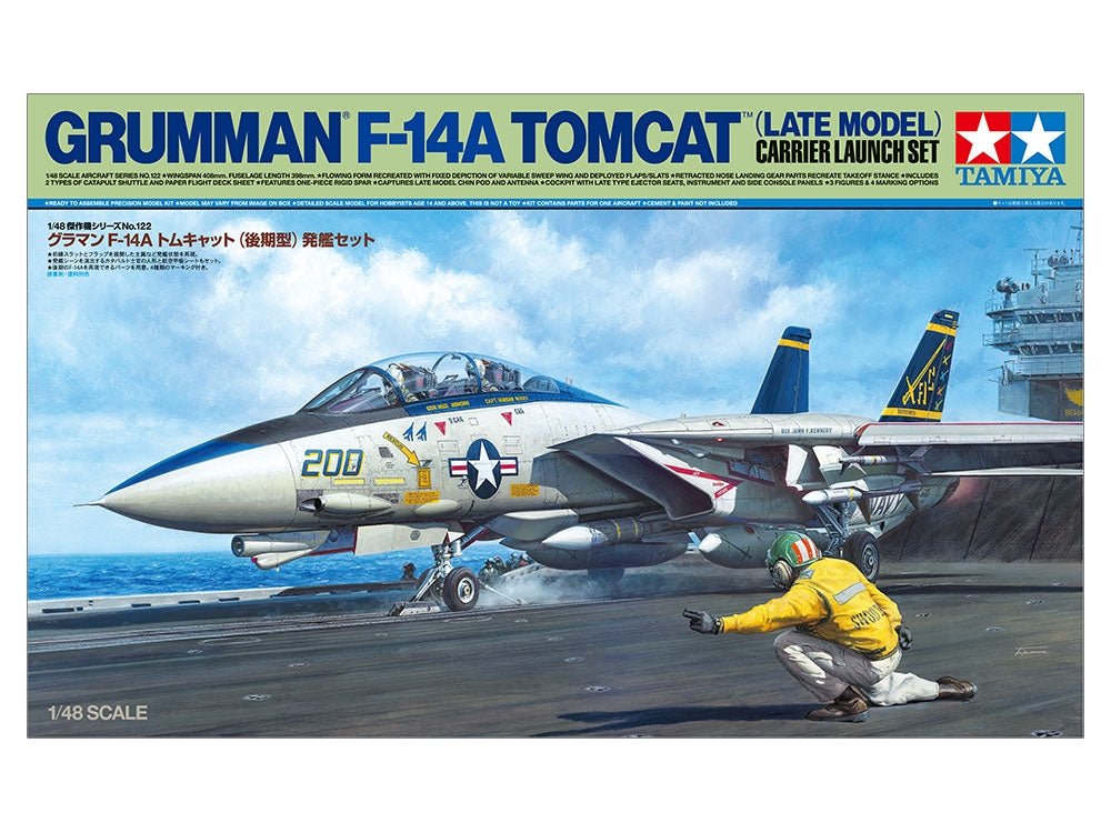 Tamiya 61122 Grumman F-14A Tomcat (modèle récent) Coffret de lancement sur porte-avions 1/48