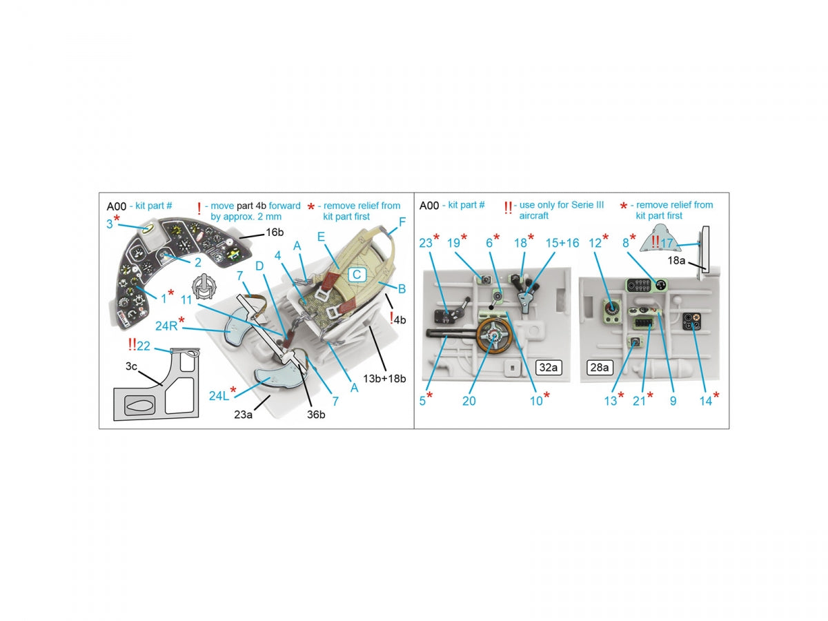 Quinta Studio QD48466 Macchi MC.200 Saetta (Early) 3D-Printed coloured Interior on decal paper (Italeri) 1/48 – immagine 2