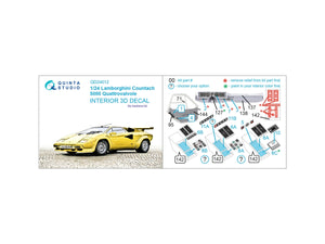 Quinta Studio QD24012 Lamborghini Countach 5000 QV 3D-Printed colored Interior on decal paper (Aoshima) 1/24 – image 2