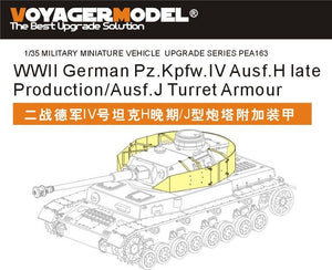 Maquette Voyager PEA163, blindage de tourelle du char allemand Pz.Kpfw.IV Ausf.H (fin de production)/Ausf.J (pour tous les modèles), échelle 1/35