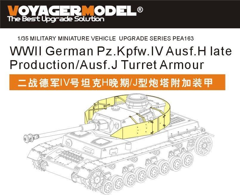 Maquette Voyager PEA163, blindage de tourelle du char allemand Pz.Kpfw.IV Ausf.H (fin de production)/Ausf.J (pour tous les modèles), échelle 1/35