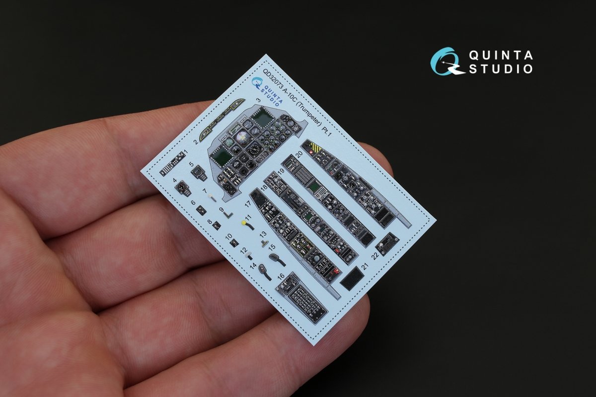 Quinta Studio QD32073 A-10C 3D-Printed &amp;amp; coloured Interior on decal paper (for Trumpeter kit) 1/32 – immagine 3