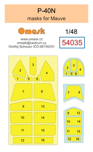 Omask 54035 P-40N mask (for Mauve) 1/48
