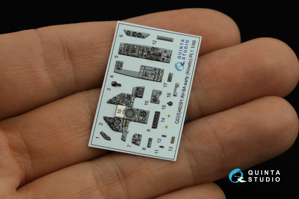 Quinta Studio QDS-48291 AV-8A Early 3D-Printed &amp;amp; coloured Interior on decal paper (Kinetic) (Small version) 1/48 – Bild 4