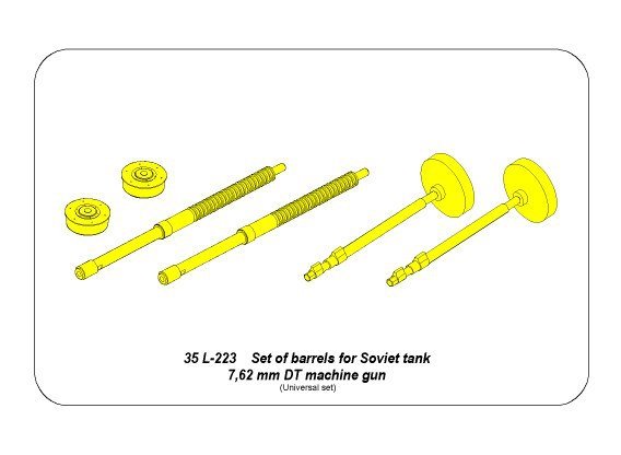 Aber 35 L-223 Set of 2 barrels for Soviet tank 7,62mm DT machine gun 1/35 – Bild 3