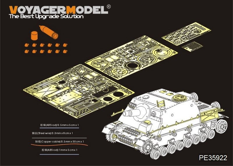 Maquette Voyager PE35922 Sturmpanzer IV Brummbar allemand de la Seconde Guerre mondiale, version de base, pour Tamiya 35353, échelle 1/35 