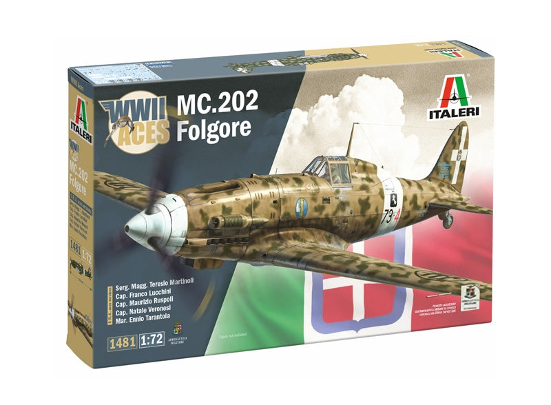 Italeri 1481 Macchi MC.202 Flogore &amp;quot;Aces&amp;quot; - 5 Regia Aeronautica Aces Versions 1/72