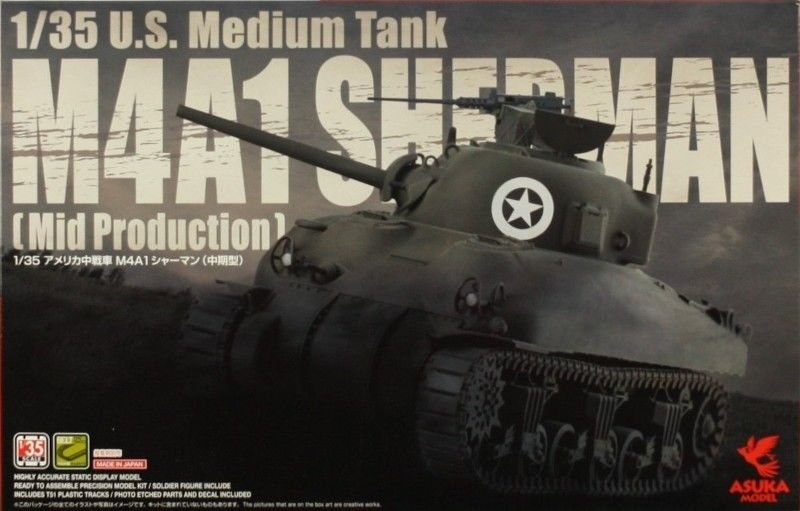 Asuka 35-010 US medium tank M4A1 Sherman Mid production 1/35