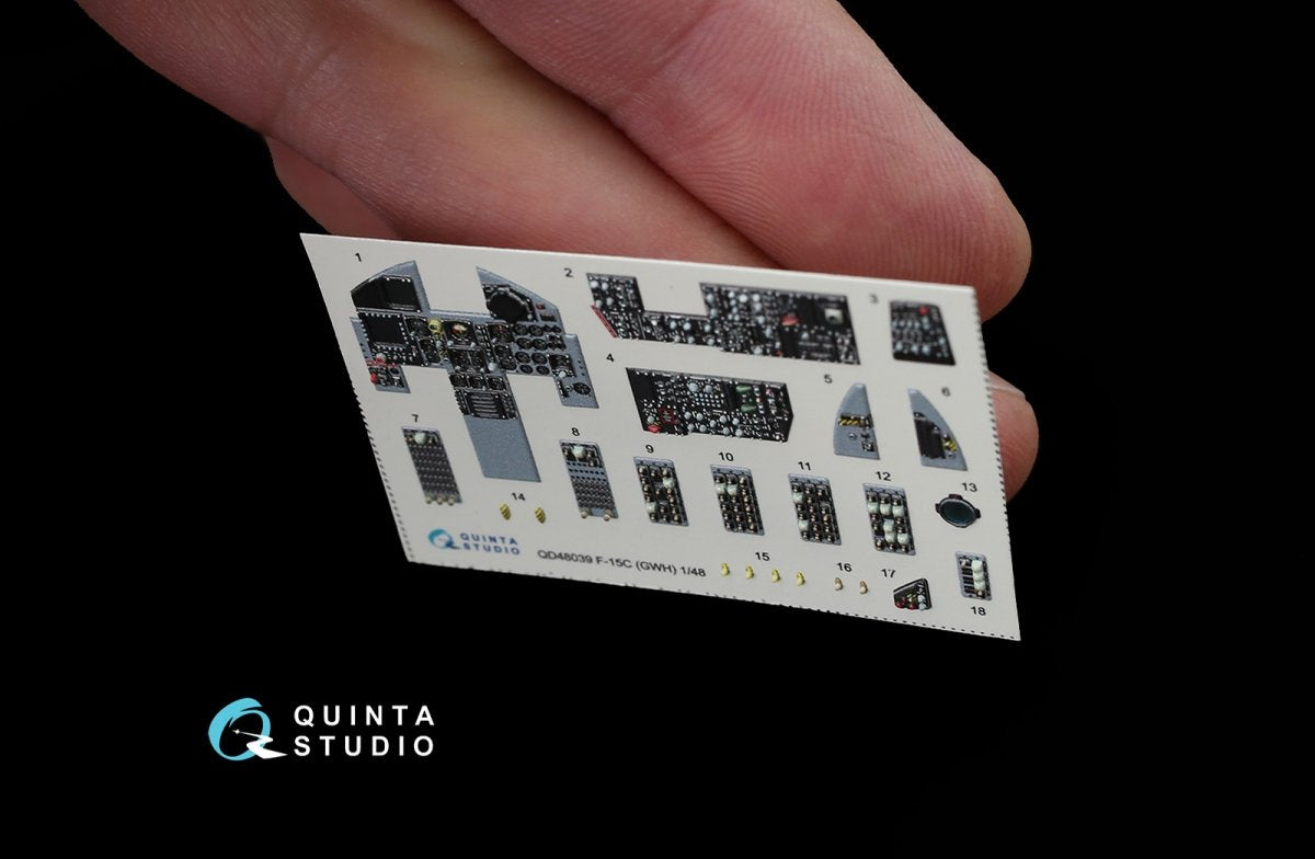 Quinta Studio QD48039 F-15C 3D-Printed &amp;amp; coloured Interior on decal paper (for GWH kit) 1/48 – immagine 8