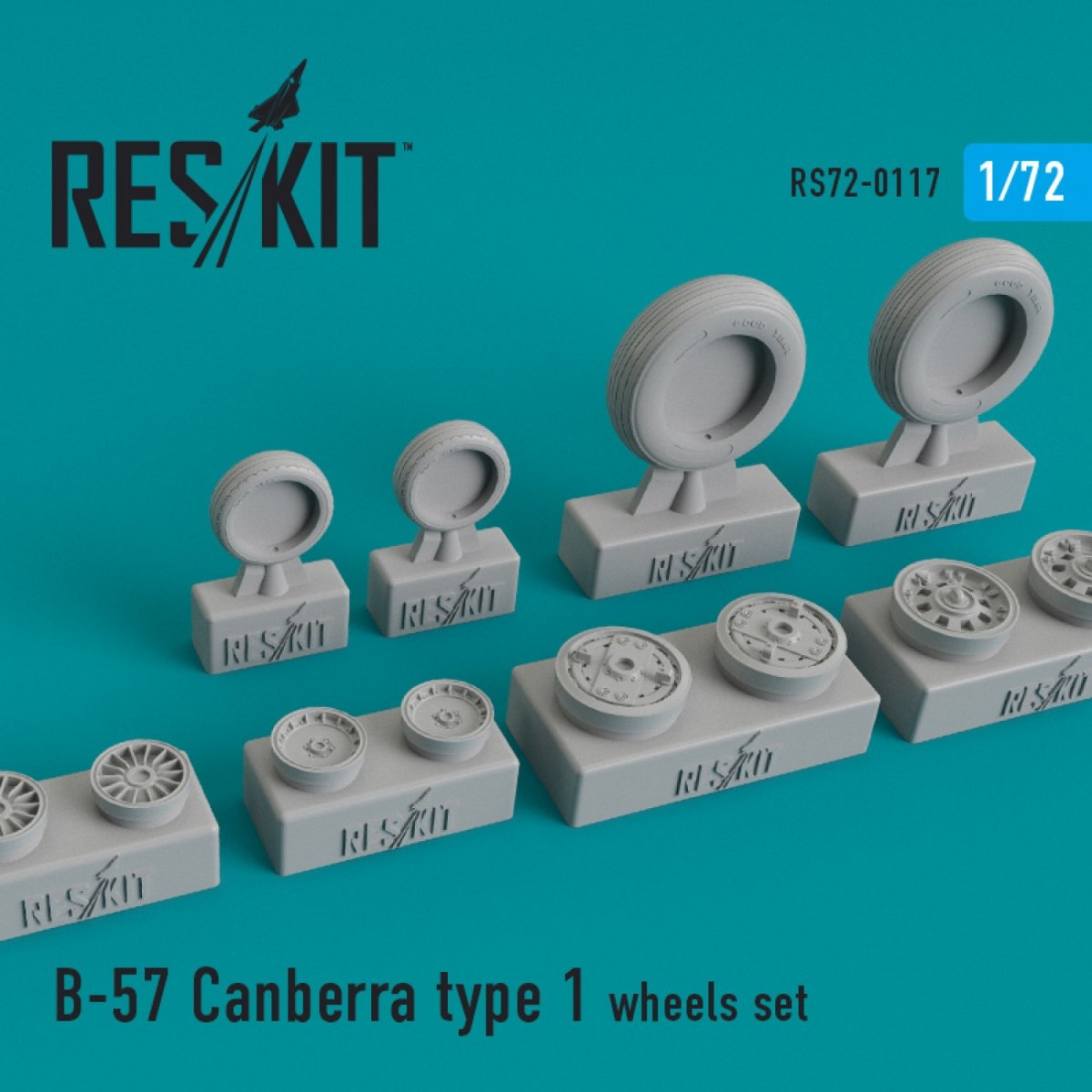 RESKIT RS72-0117 B-57 CANBERRA TYPE 1 ENSEMBLE DE ROUES 1/72
