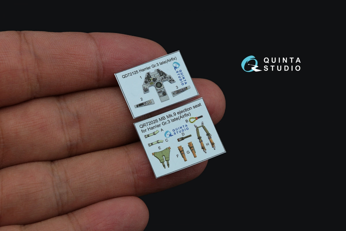 Quinta Studio QD72125 Harrier Gr.3 late 3D-Printed coloured Interior on decal paper (Airfix) 1/72 – zdjęcie 4