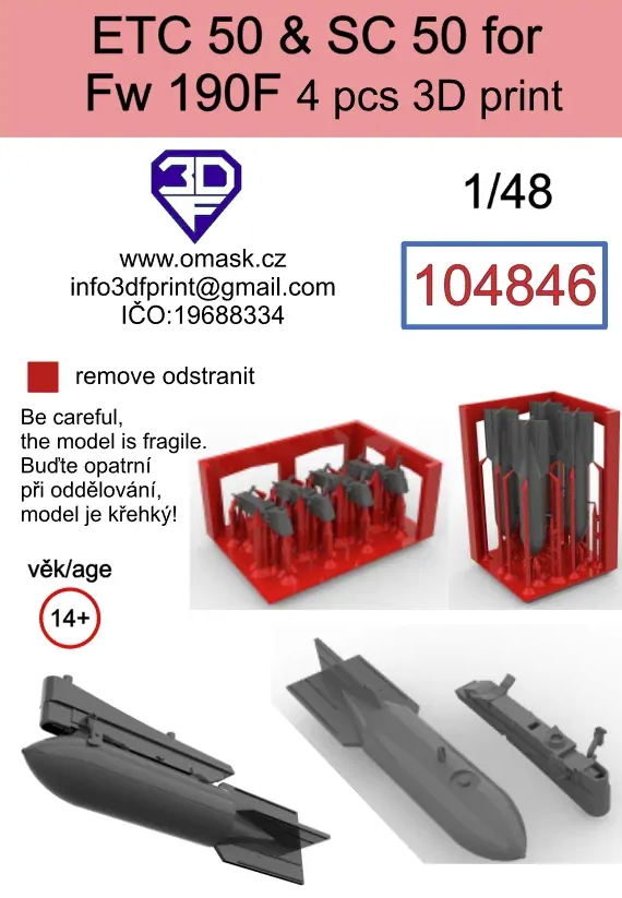 Omask 104846 ETC50 + SC50 for Fw190F (4 pcs) 1/48 – image 2