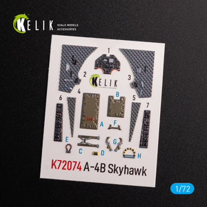 KELIK K72074 A-4B &amp;quot;Skyhawk&amp;quot; interior 3D decals for Hobby 2000/Fujimi kit 1/72 – immagine 2