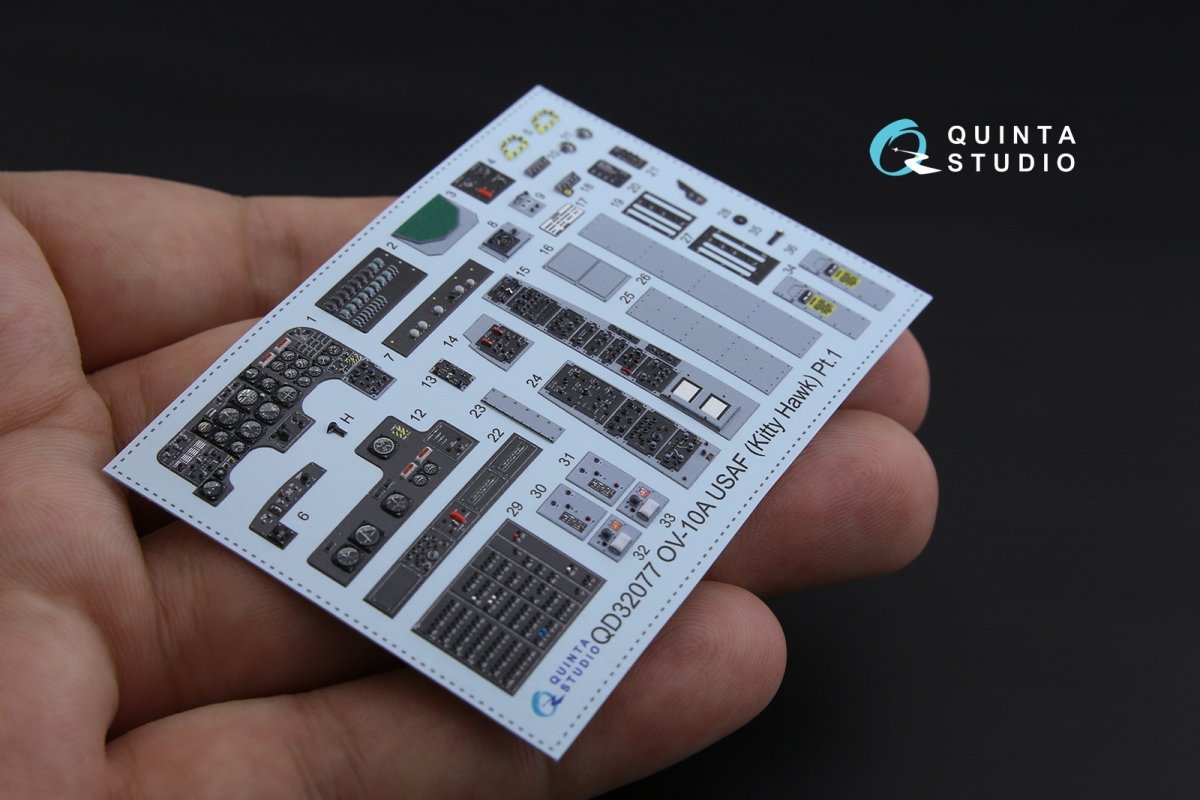 Quinta Studio QD32077 OV-10A (USAF version) 3D-Printed &amp;amp; coloured Interior on decal paper (for KittyHawk kit) 1/32 – imagen 4