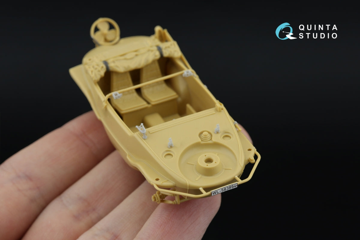 Quinta Studio QD+48553 Schwimmwagen type 166 3D-Printed &amp;amp; coloured Interior on decal paper (Tamiya) (with 3D-printed resin parts) 1/48 – immagine 10