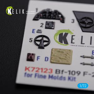 KELIK K72123 BF109-F2/F4 interior 3D decals for Fine Molds kit 1/72 – immagine 4