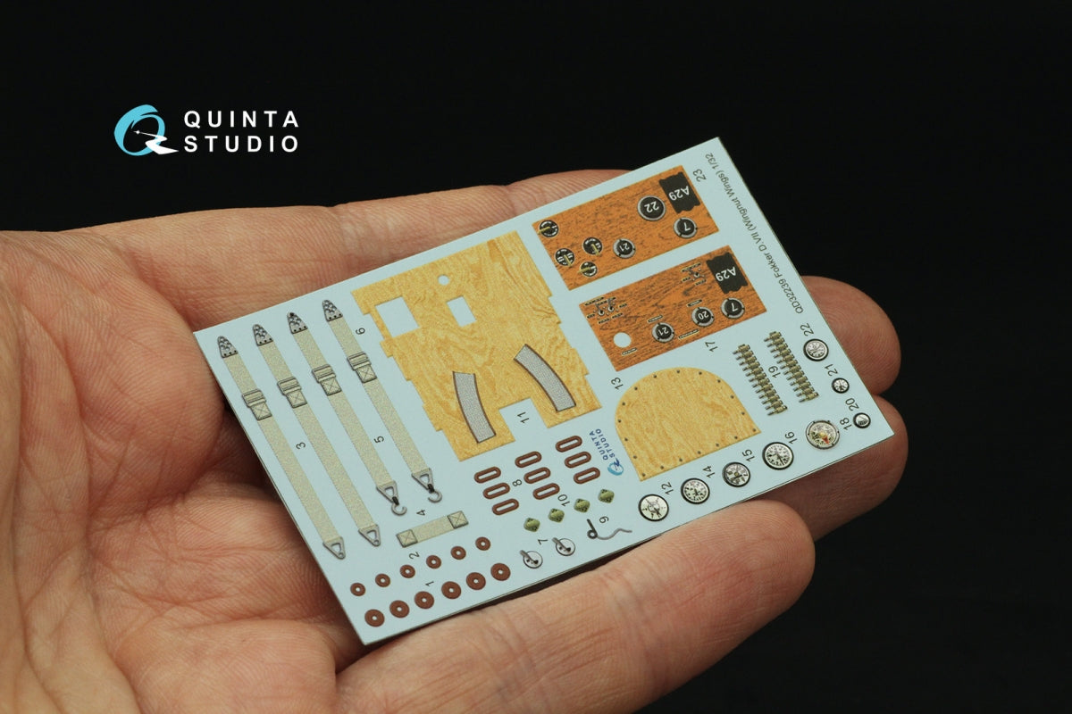 Quinta Studio QD32239 Fokker D.VII 3D-Printed &amp;amp; coloured Interior on decal paper (Wingnut Wings) 1/32 – immagine 4
