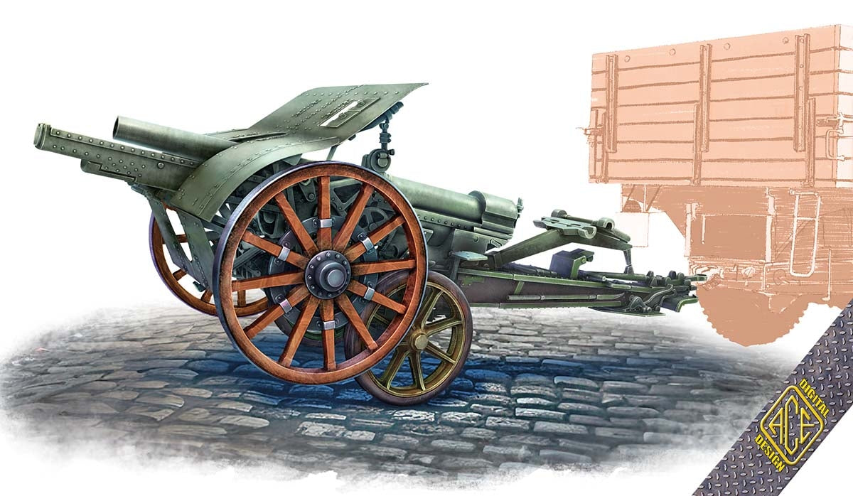 ACE 72595 Cannone da105/28 with carrello elastico trailer 1/72