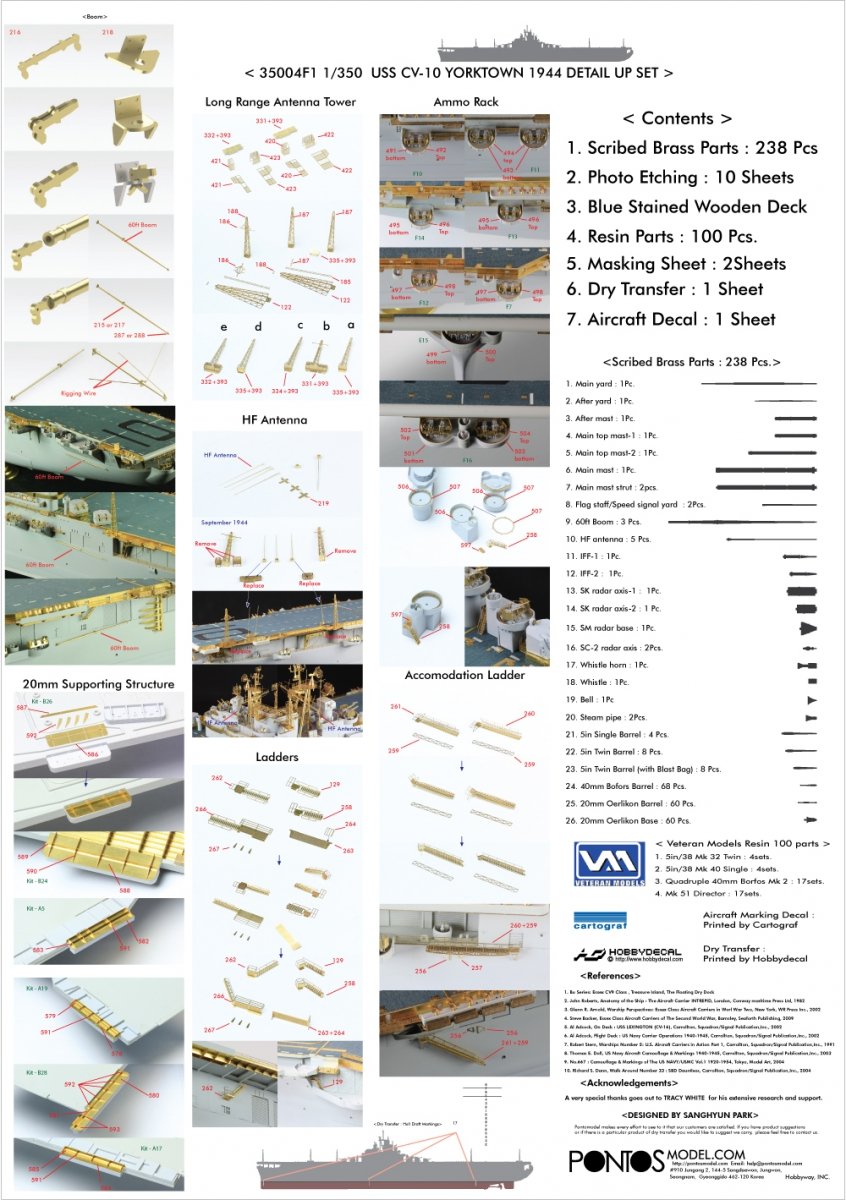 Pontos 35004F1 USS CV-10 Yorktown 1944 Detail Up Set 1/350 – immagine 2