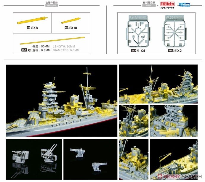 Flyhawk FH770001 IJN Battleship Nagato PE Sheet (Fuj42148) 1/700 – zdjęcie 3