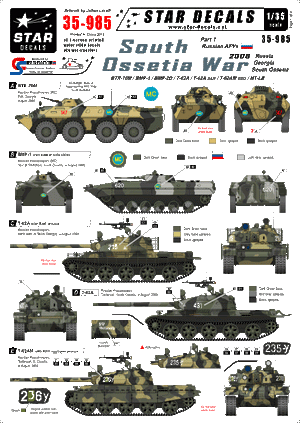 Star Decals 35-985 Guerre d&amp;#39;Ossétie du Sud 2008 1/35