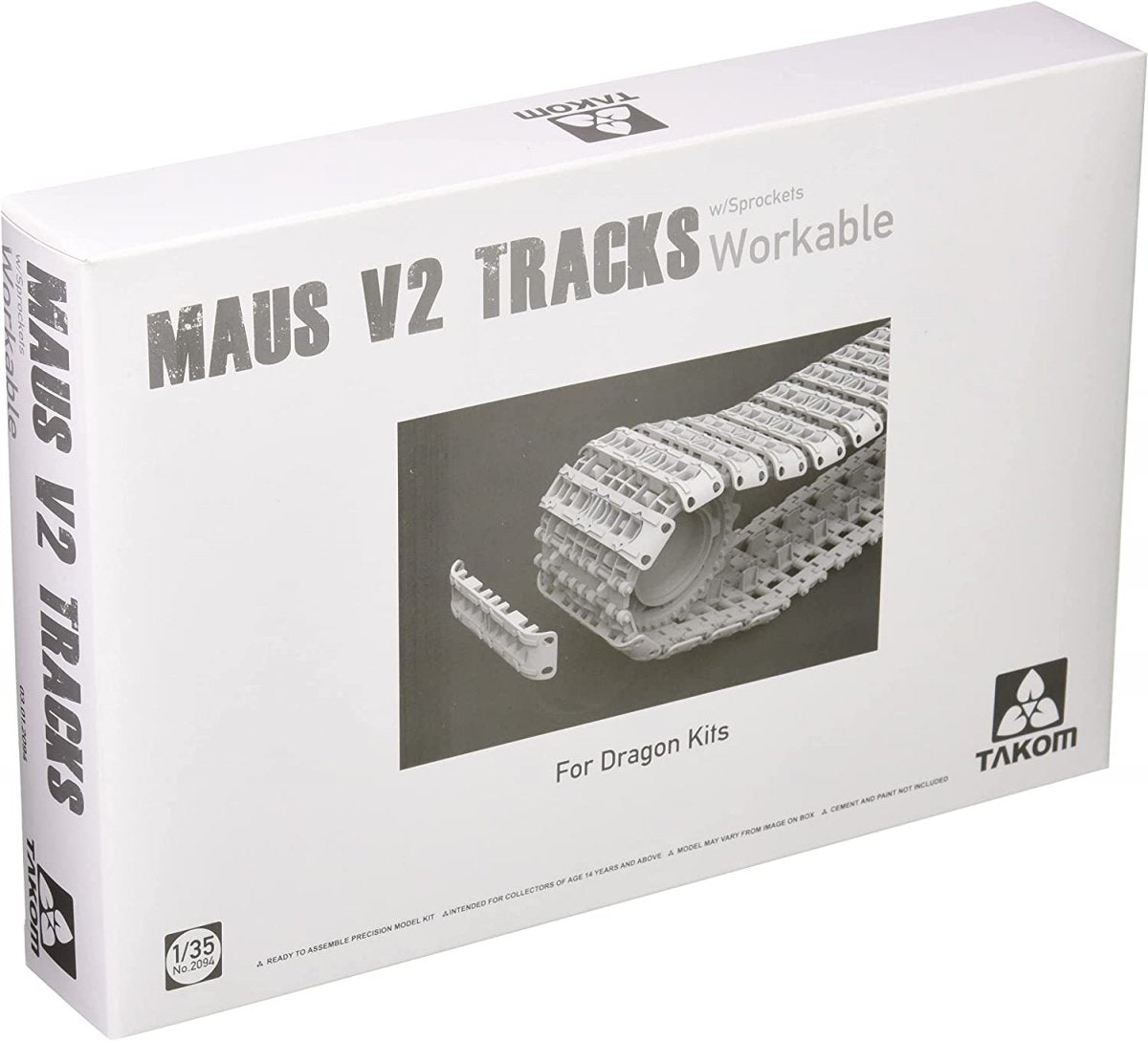 Takom 2094 Maus V2 Tracks with sprockets for Dragon kits 1/35 – immagine 2