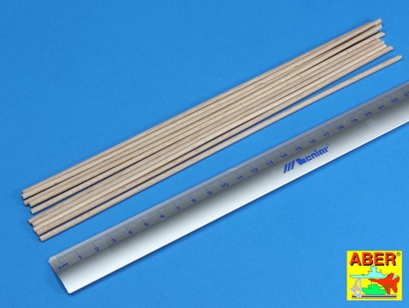 Aber WR3 Wood round rods 3,00 mm lenght 250 mm x 10 pcs. – Bild 2