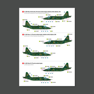 RESKIT RSB48-0006 Su-25 Frogfoot Clover (BLUE 03, 05, 41, 45) Ukrainian Air Forces (Main Decals with Stencils)1/48