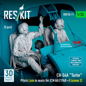 RESKIT RSF35-0011 CH-54A &amp;quot;Tarhe&amp;quot; Pilots Late in seats for ICM kit (1968 +) (scene 2) (3 pcs) (3D Printed) 1/35 – zdjęcie 2