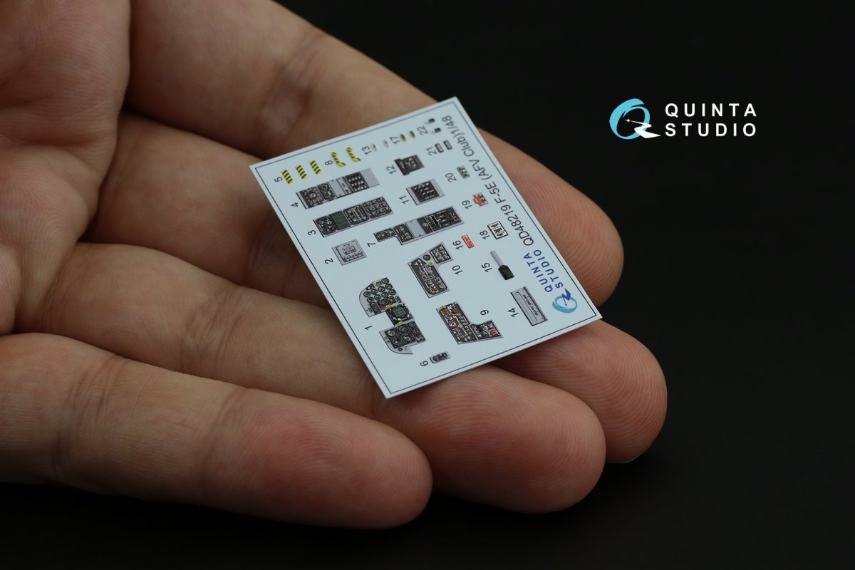 Quinta Studio QD48219 F-5E 3D-Printed &amp;amp; coloured Interior on decal paper (AFV club) 1/48 – immagine 3