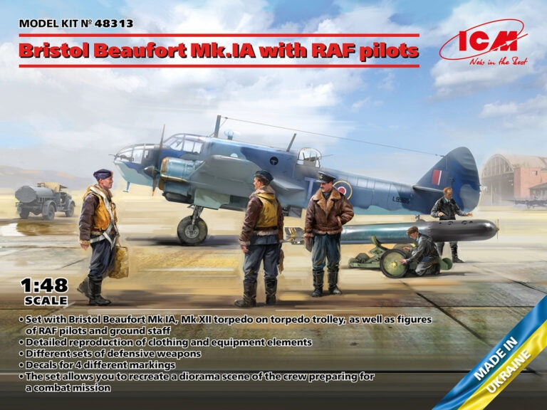 ICM 48313 Bristol Beaufort Mk.IA with RAF pilots 1/48