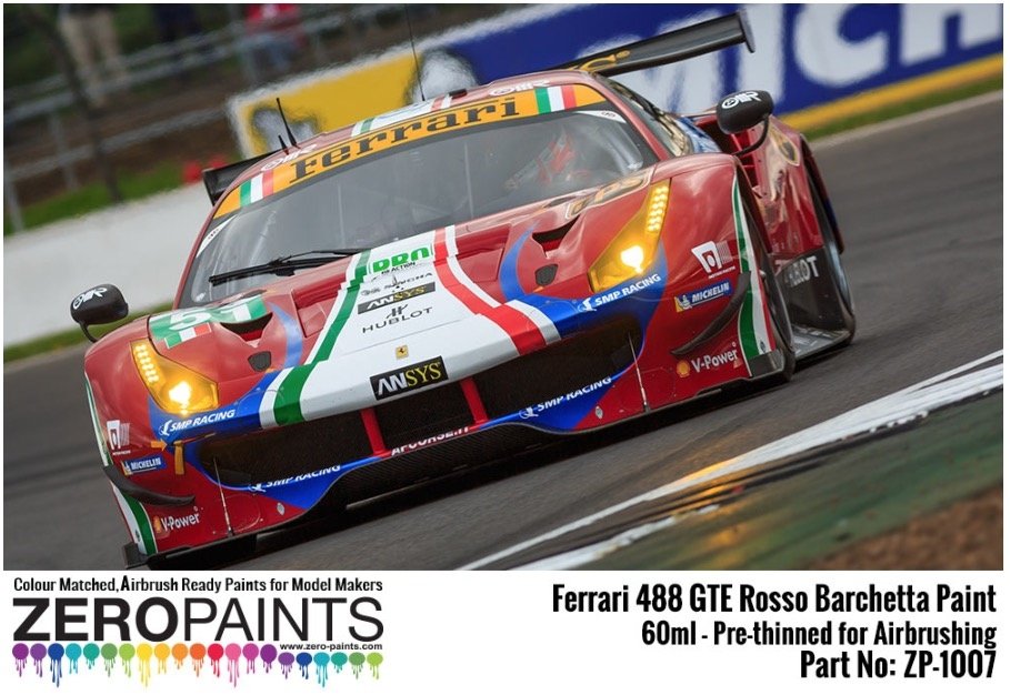 Zero Paints ZP-1007GTE488ROSSO Ferrari 488 GTE (AF Corse) Peinture Rouge Rosso Barchetta 60 ml