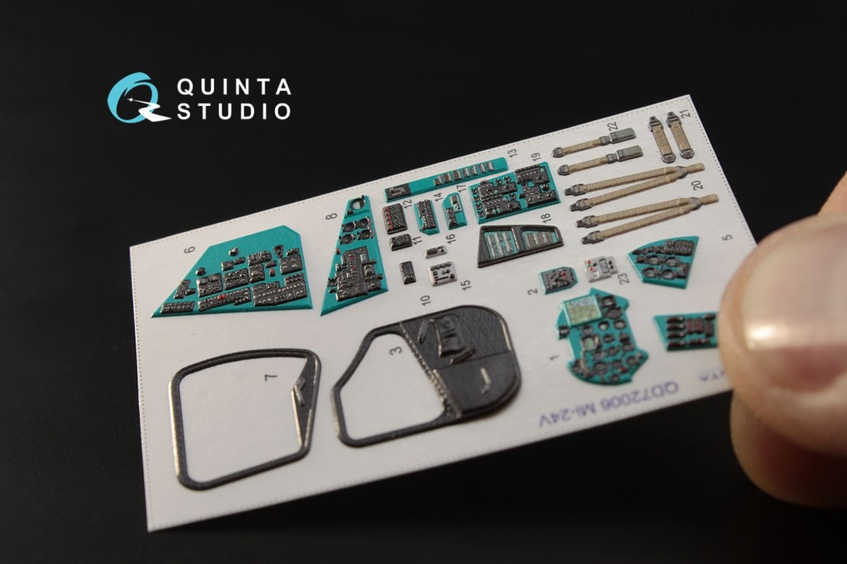 Quinta Studio QD72006 Mi-24V 3D-Printed &amp;amp; coloured Interior on decal paper (for Zvezda kit) 1/72 – immagine 6