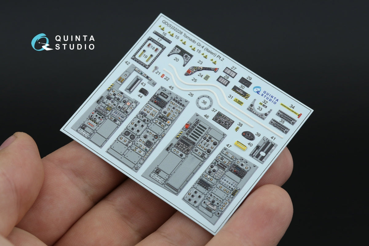 Quinta Studio QDS+32228 Tornado Gr.4 3D-Printed &amp;amp; coloured Interior on decal paper (Italeri) (Small version) (with 3D-printed resin parts) 1/32 – immagine 4