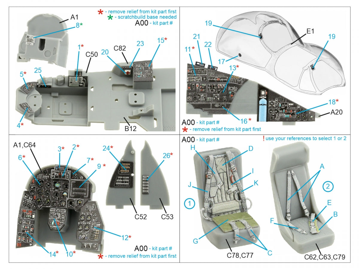 Quinta Studio QD48406 Mi-24 Nato Hind 3D-Printed &amp;amp; coloured Interior on decal paper (Trumpeter) 1/48 – immagine 2