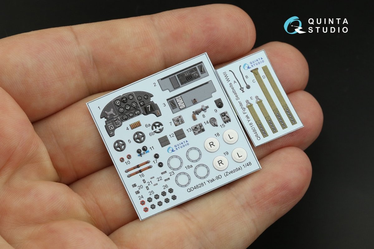 Quinta Studio QD48281 Yak-9D 3D-Printed &amp;amp; coloured Interior on decal paper ( Zvezda ) 1/48 – Bild 8