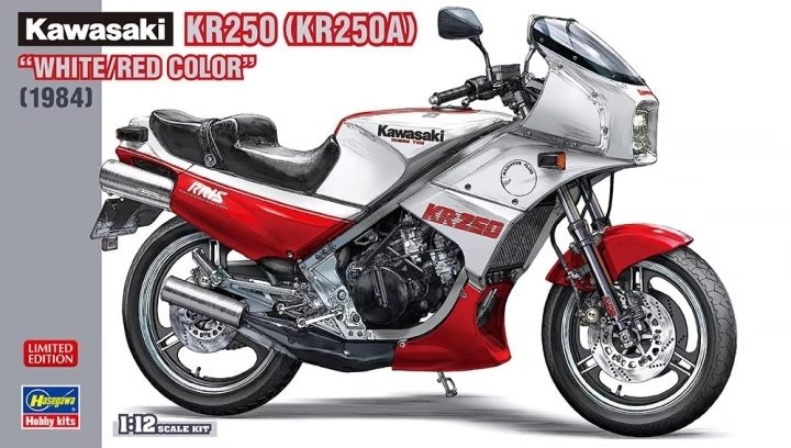 Hasegawa 21745 Kawasaki KR250 (KR250A) &amp;quot;White/Red Color&amp;quot; (1984) 1/12