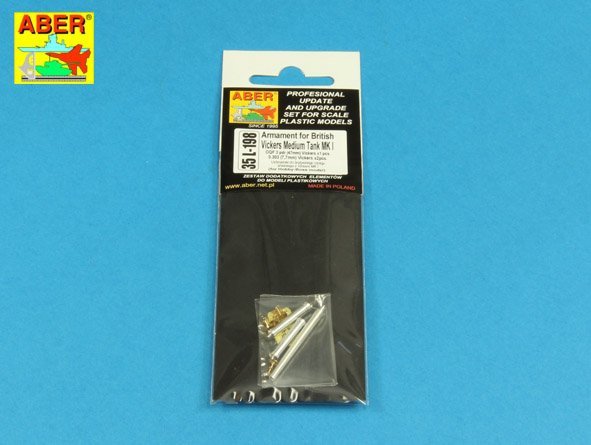 Aber 35L-198 Armament for British Vickers Medium Tank MK I OQF 3 pdr Vickers x1 pcs. 0.303 Vickers x2pcs. 1/35 – immagine 6