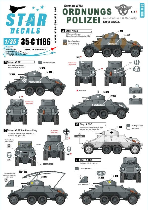 Star Decals 35-C1186 Ordnungs Polizei #1 1/35