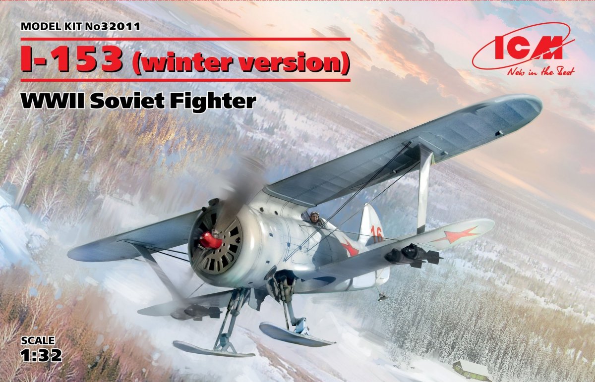 ICM 32011 I-153 (version hivernale), chasseur soviétique de la Seconde Guerre mondiale, échelle 1/32