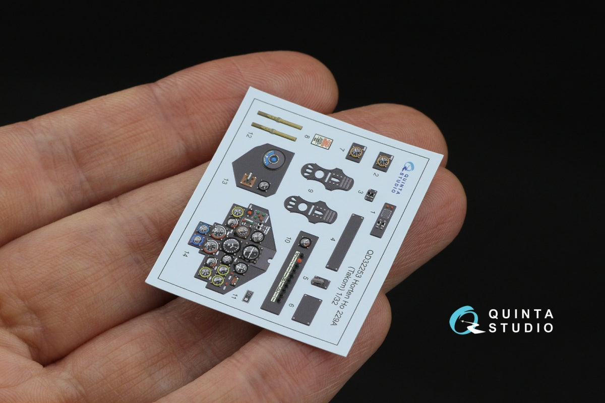 Quinta Studio QD32253 Horten Ho 229A 3D-Printed &amp;amp; coloured Interior on decal paper (Takom) 1/32 – immagine 4