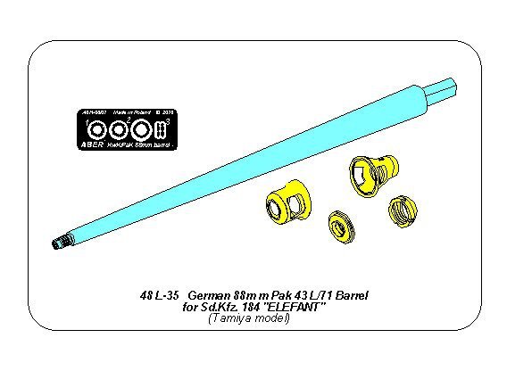 Aber 48L-35 German 88mm Pak 43/2 L/71 barrel for Sd.Kfz.184 Elefant 1/48 – zdjęcie 2