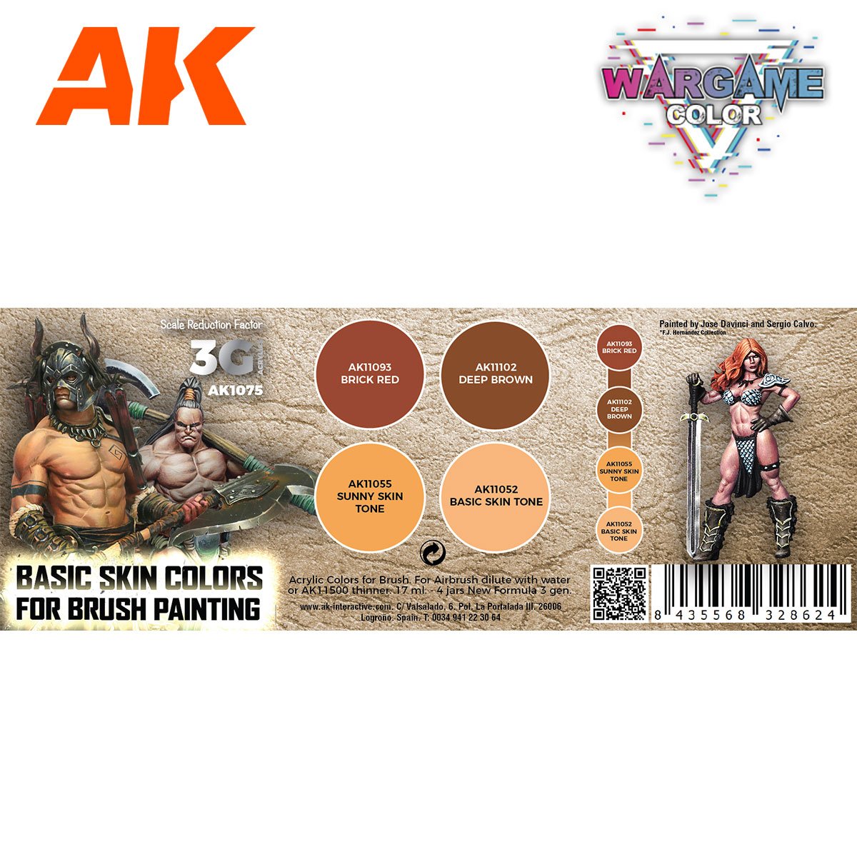 AK Interactive AK1075 WARGAME COLOR SET. BASIC SKIN COLORS. 4x17 ml – image 2