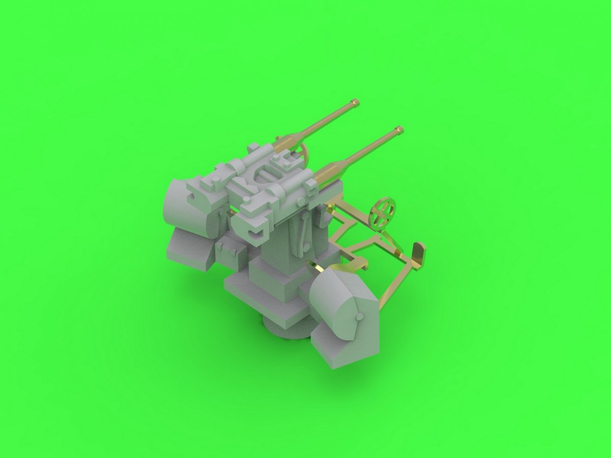 Master SM-350-103 Francuskie podwójne działko 37mm/50 (1.46in) model 1933 – (elementy żywiczne, metalowe i blaszka fototrawiona) – (4 szt.) 1/350 – immagine 2