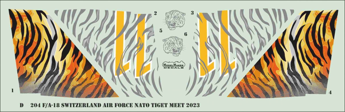 ModelMaker Decals D48204 F/A-18C Switzerland Air Force, NATO Tiger Meet 2023 1/48 – immagine 4