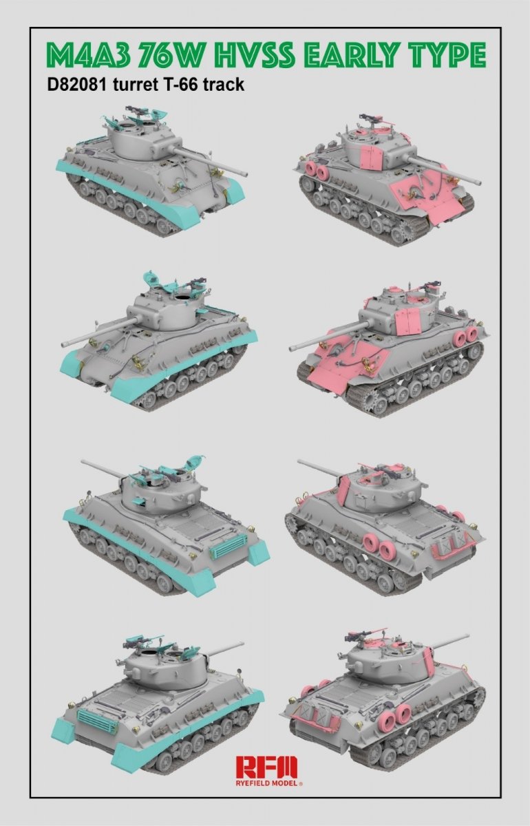 Rye Field Model 5058 M4A3 76W HVSS EARLY TYPE 1/35 – Bild 4