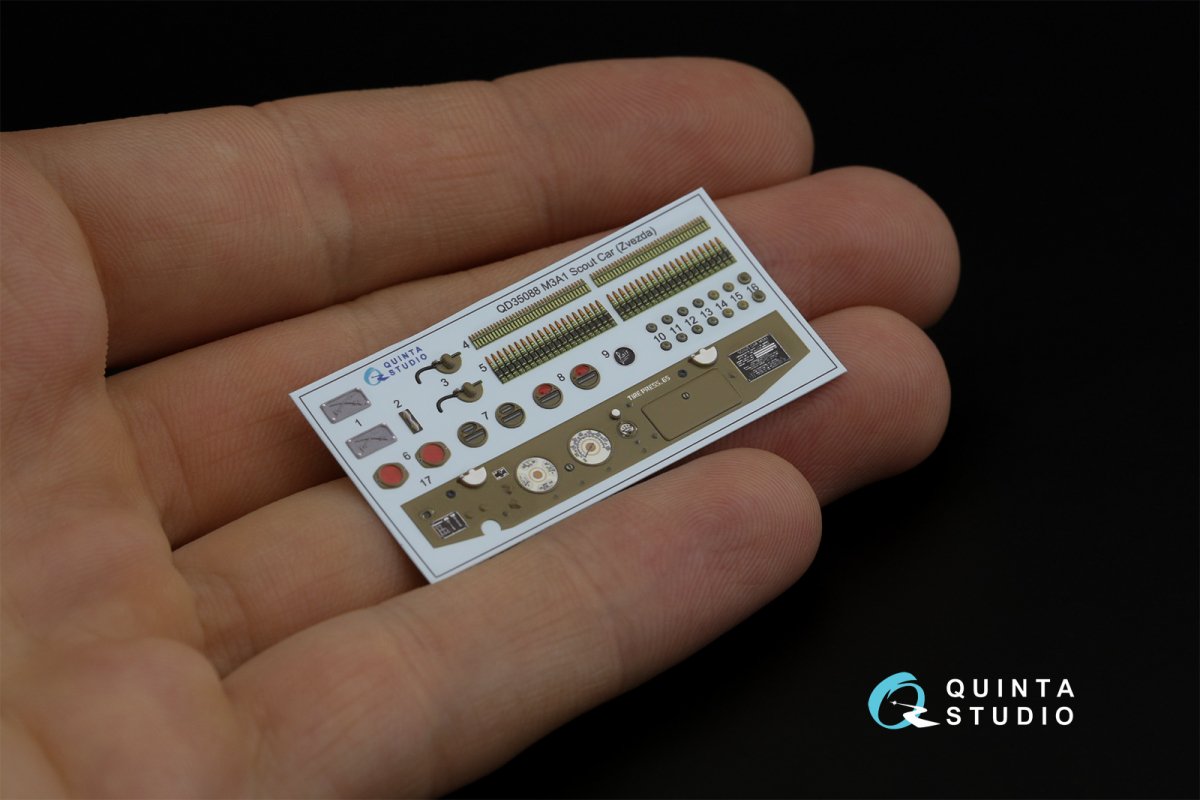 Quinta Studio QD35088 M3A1 Scout 3D-Printed &amp;amp; coloured Interior on decal paper (Zvezda) 1/35 – immagine 9