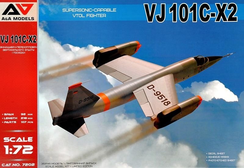 Maquette A&amp;A Models 7202 VJ101C-X2 Chasseur VTOL supersonique 1/72 